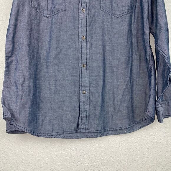 Rock & Republic Ladies Denim Dress Shirt, Long Sleeve Blue Size Large - Picture 8 of 12